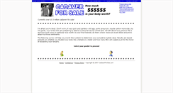 Desktop Screenshot of cadaverforsale.com