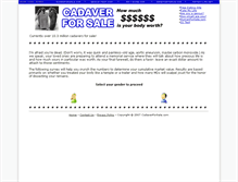 Tablet Screenshot of cadaverforsale.com
